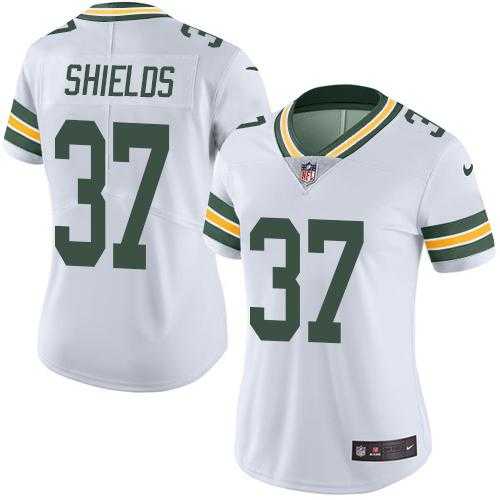 Women's Nike Green Bay Packers #37 Sam Shields White Stitched NFL Limited Rush Jersey
