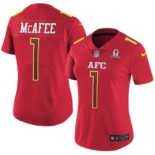 Women's Nike Indianapolis Colts #1 Pat McAfee Red Stitched NFL Limited AFC 2017 Pro Bowl Jersey