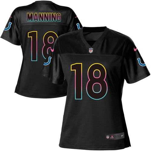 Women's Nike Indianapolis Colts #18 Peyton Manning Black NFL Fashion Game Jersey