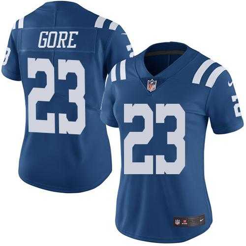 Women's Nike Indianapolis Colts #23 Frank Gore Royal Blue Stitched NFL Limited Rush Jersey