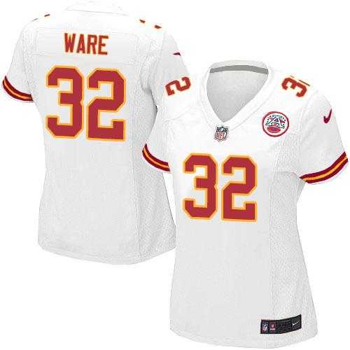 Women's Nike Kansas City Chiefs #32 Spencer Ware White Stitched NFL Elite Jersey