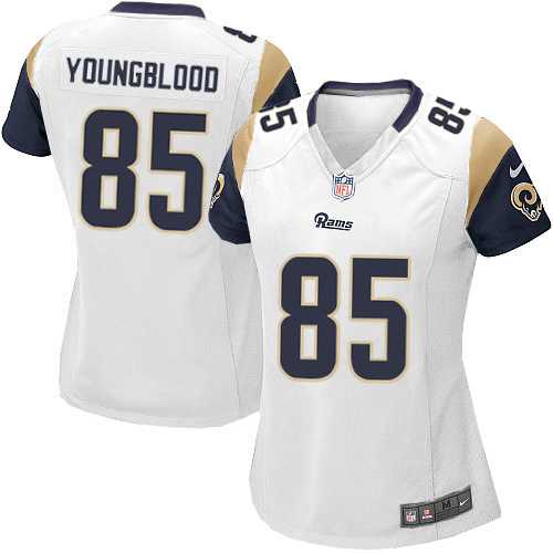 Women's Nike Los Angeles Rams #85 Jack Youngblood Limited White NFL Jersey