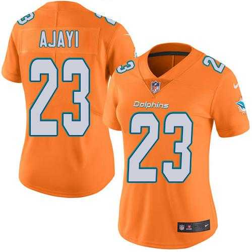 Women's Nike Miami Dolphins #23 Jay Ajayi Orange Stitched NFL Limited Rush Jersey