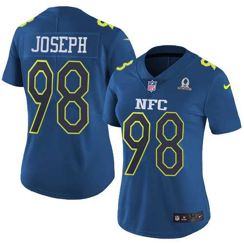 Women's Nike Minnesota Vikings #98 Linval Joseph Navy Stitched NFL Limited NFC 2017 Pro Bowl Jersey