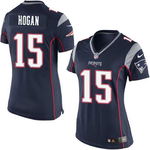 Women's Nike New England Patriots #15 Chris Hogan Navy Blue Team Color Stitched NFL Elite Jersey