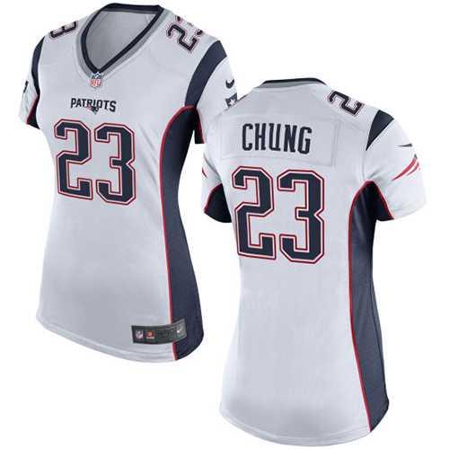 Women's Nike New England Patriots #23 Patrick Chung White Stitched NFL New Elite Jersey