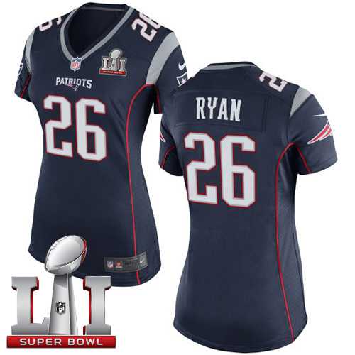 Women's Nike New England Patriots #26 Logan Ryan Navy Blue Team Color Super Bowl LI 51 Stitched NFL New Elite Jersey