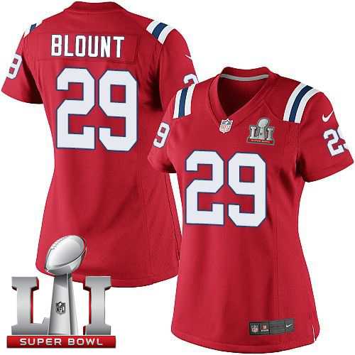 Women's Nike New England Patriots #29 LeGarrette Blount Red Alternate Super Bowl LI 51 Stitched NFL Elite Jersey