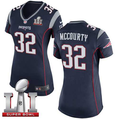 Women's Nike New England Patriots #32 Devin McCourty Navy Blue Team Color Super Bowl LI 51 Stitched NFL New Elite Jersey