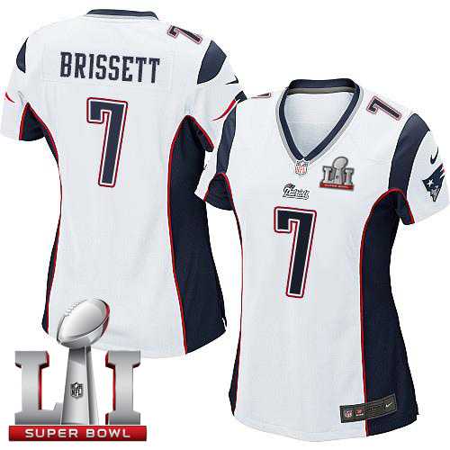 Women's Nike New England Patriots #7 Jacoby Brissett White Super Bowl LI 51 Stitched NFL New Elite Jersey