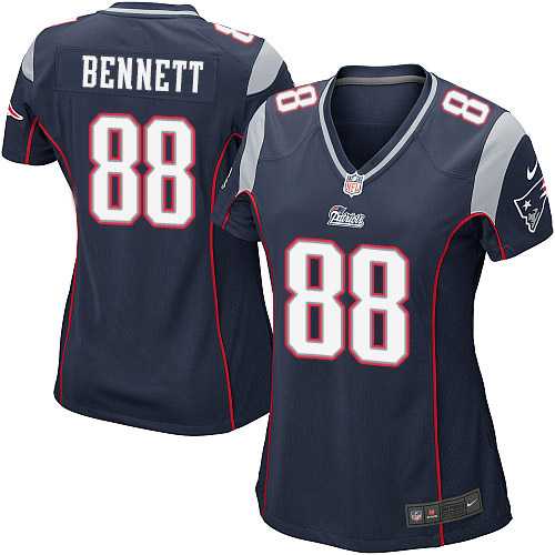 Women's Nike New England Patriots #88 Martellus Bennett Navy Blue Team Color Stitched NFL New Elite Jersey