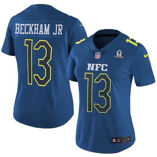 Women's Nike New York Giants #13 Odell Beckham Jr Navy Stitched NFL Limited NFC 2017 Pro Bowl Jersey