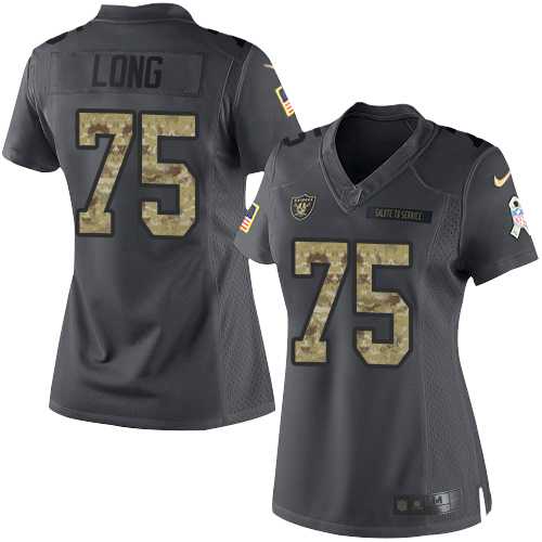 Women's Nike Oakland Raiders #75 Howie Long Anthracite Stitched NFL Limited 2016 Salute to Service Jersey