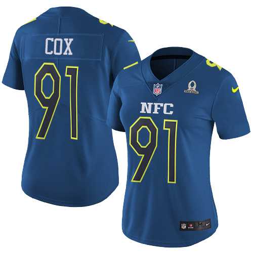 Women's Nike Philadelphia Eagles #91 Fletcher Cox Navy Stitched NFL Limited NFC 2017 Pro Bowl Jersey