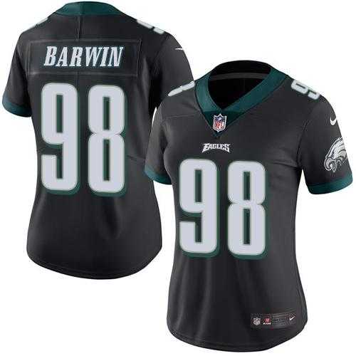 Women's Nike Philadelphia Eagles #98 Connor Barwin Black Stitched NFL Limited Rush Jersey