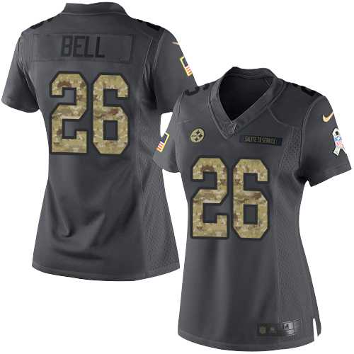 Women's Nike Pittsburgh Steelers #26 Le'Veon Bell Anthracite Stitched NFL Limited 2016 Salute to Service Jersey