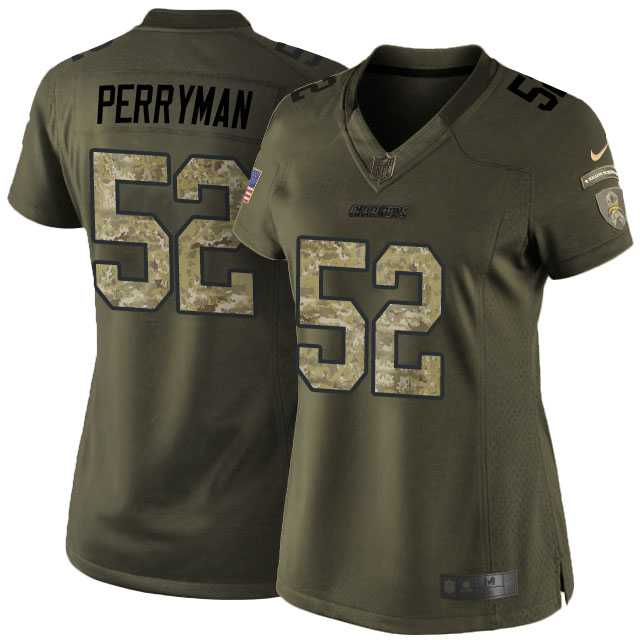 Women's Nike San Diego Chargers #52 Denzel Perryman Green Camo Salute to Service Jersey