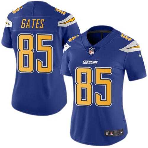 Women's Nike San Diego Chargers #85 Antonio Gates Electric Blue Stitched NFL Limited Rush Jersey