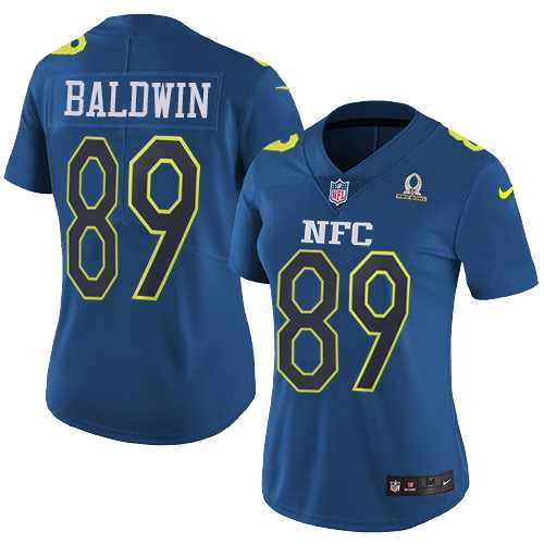 Women's Nike Seattle Seahawks #89 Doug Baldwin Navy Stitched NFL Limited NFC 2017 Pro Bowl Jersey