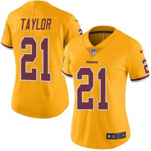 Women's Nike Washington Redskins #21 Sean Taylor Gold Stitched NFL Limited Rush Jersey