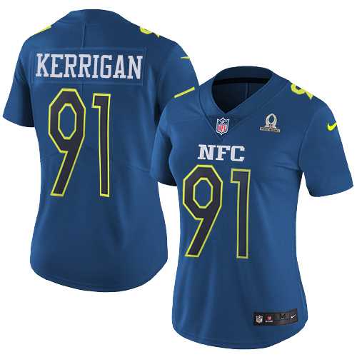 Women's Nike Washington Redskins #91 Ryan Kerrigan Navy Stitched NFL Limited NFC 2017 Pro Bowl Jersey
