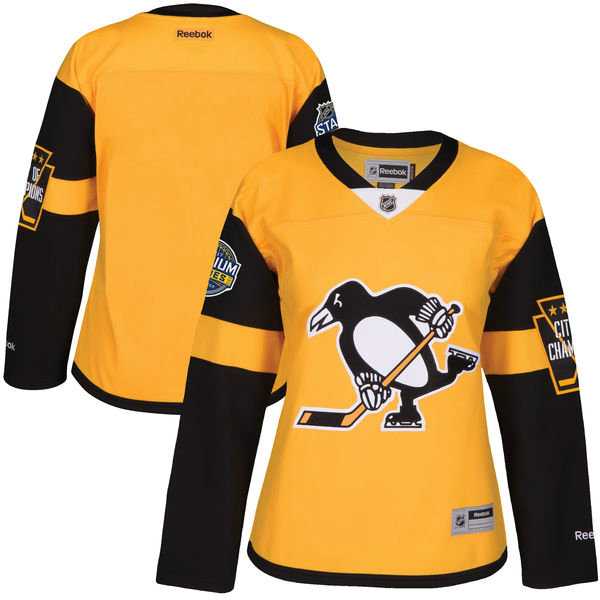 Women's Pittsburgh Penguins Blank Gold 2017 Stadium Series Stitched NHL Jersey