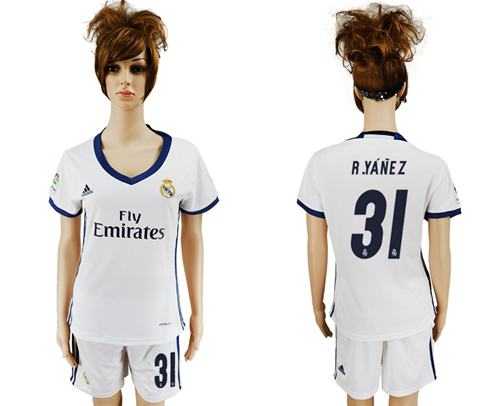 Women's Real Madrid #31 R.Yanez Home Soccer Club Jersey