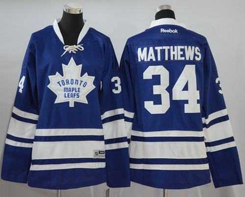 Women's Toronto Maple Leafs #34 Auston Matthews Blue Alternate Stitched NHL Jersey