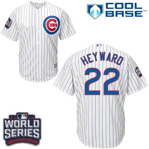 Youth Chicago Cubs #22 Jason Heyward White Home 2016 World Series Bound Stitched Baseball Jersey