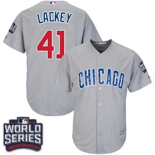 Youth Chicago Cubs #41 John Lackey Grey Road 2016 World Series Bound Stitched Baseball Jersey