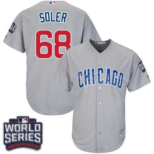 Youth Chicago Cubs #68 Jorge Soler Grey Road 2016 World Series Bound Stitched Baseball Jersey