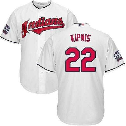 Youth Cleveland Indians #22 Jason Kipnis White Cool Base 2016 World Series Bound Stitched Baseball Jersey