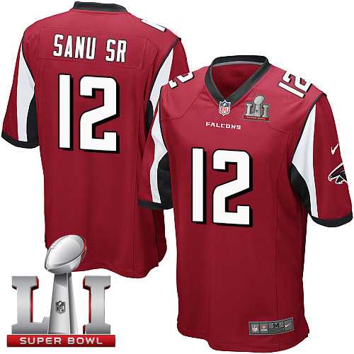 Youth Nike Atlanta Falcons #12 Mohamed Sanu Sr Red Team Color Super Bowl LI 51 Stitched NFL Elite Jersey