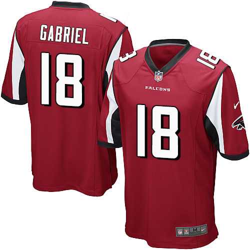 Youth Nike Atlanta Falcons #18 Taylor Gabriel Red Team Color Stitched NFL Elite Jersey