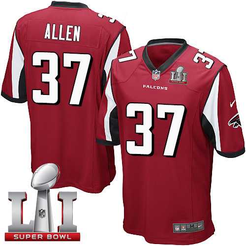 Youth Nike Atlanta Falcons #37 Ricardo Allen Red Team Color Super Bowl LI 51 Stitched NFL Elite Jersey