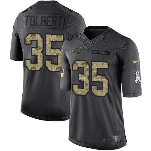 Youth Nike Carolina Panthers #35 Mike Tolbert Anthracite Stitched NFL Limited 2016 Salute to Service Jersey