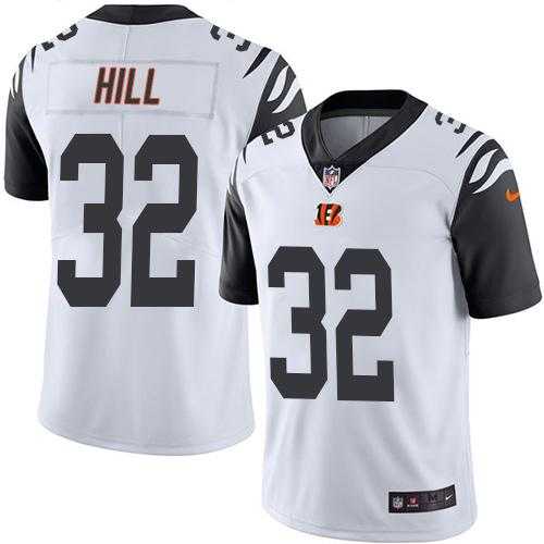 Youth Nike Cincinnati Bengals #32 Jeremy Hill White Stitched NFL Limited Rush Jersey
