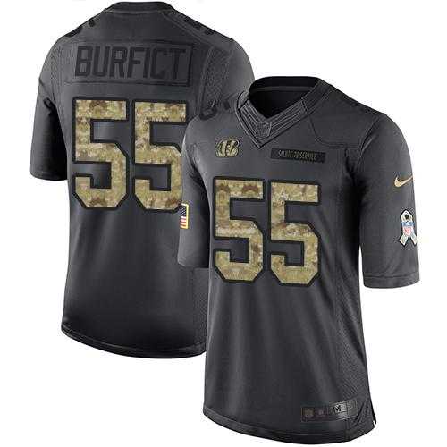 Youth Nike Cincinnati Bengals #55 Vontaze Burfict Anthracite Stitched NFL Limited 2016 Salute to Service Jersey