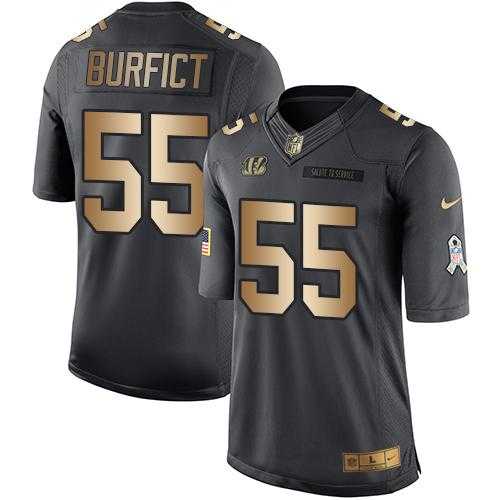 Youth Nike Cincinnati Bengals #55 Vontaze Burfict Black Stitched NFL Limited Gold Salute to Service Jersey