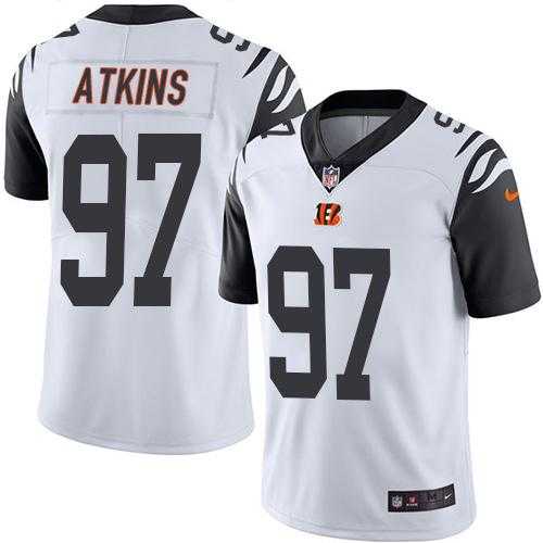 Youth Nike Cincinnati Bengals #97 Geno Atkins White Stitched NFL Limited Rush Jersey