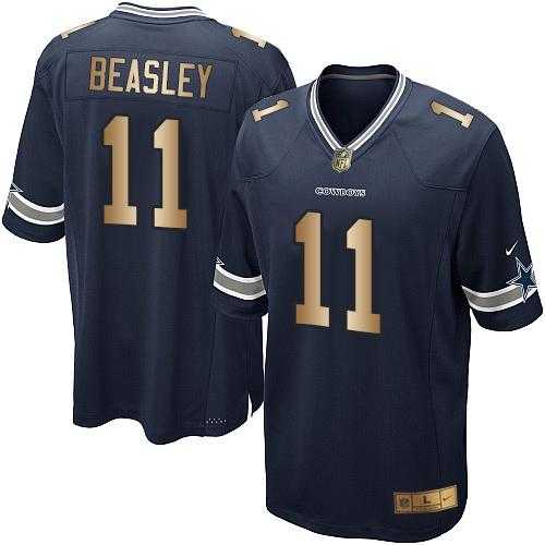 Youth Nike Dallas Cowboys #11 Cole Beasley Navy Blue Team Color Stitched NFL Elite Gold Jersey