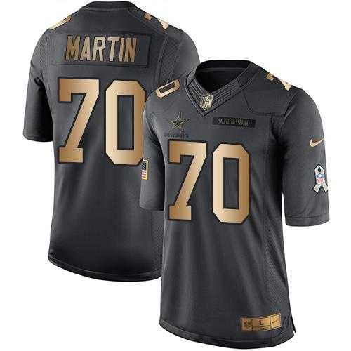 Youth Nike Dallas Cowboys #70 Zack Martin Black Stitched NFL Limited Gold Salute to Service Jersey