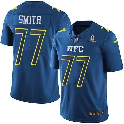 Youth Nike Dallas Cowboys #77 Tyron Smith Navy Stitched NFL Limited NFC 2017 Pro Bowl Jersey