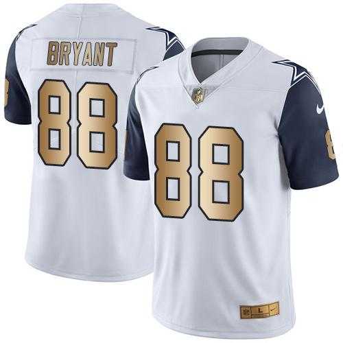 Youth Nike Dallas Cowboys #88 Dez Bryant White Stitched NFL Limited Gold Rush Jersey