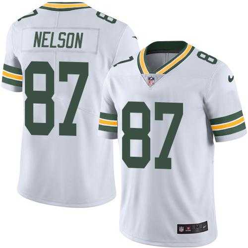 Youth Nike Green Bay Packers #87 Jordy Nelson White Stitched NFL Limited Rush Jersey