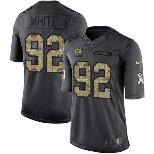 Youth Nike Green Bay Packers #92 Reggie White Anthracite Stitched NFL Limited 2016 Salute to Service Jersey