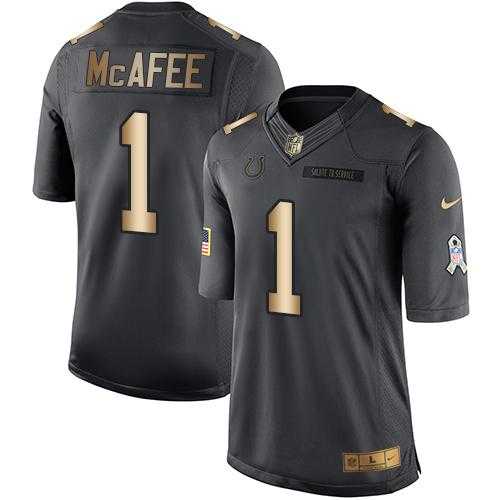 Youth Nike Indianapolis Colts #1 Pat McAfee Anthracite Stitched NFL Limited Gold Salute to Service Jersey