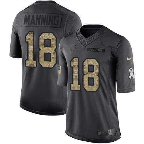 Youth Nike Indianapolis Colts #18 Peyton Manning Anthracite Stitched NFL Limited 2016 Salute to Service Jersey