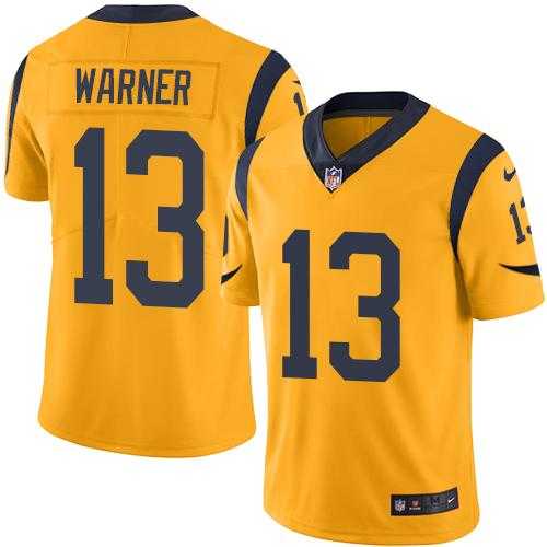 Youth Nike Los Angeles Rams #13 Kurt Warner Gold Stitched NFL Limited Rush Jersey