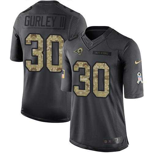 Youth Nike Los Angeles Rams #30 Todd Gurley II Anthracite Stitched NFL Limited 2016 Salute to Service Jersey